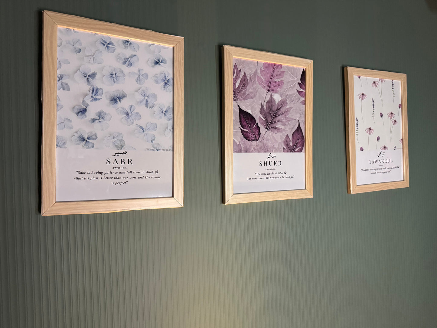 Shukr • Sabr • Iman • Tawakkul – Aesthetic Islamic Wall Art (Set of 4)
