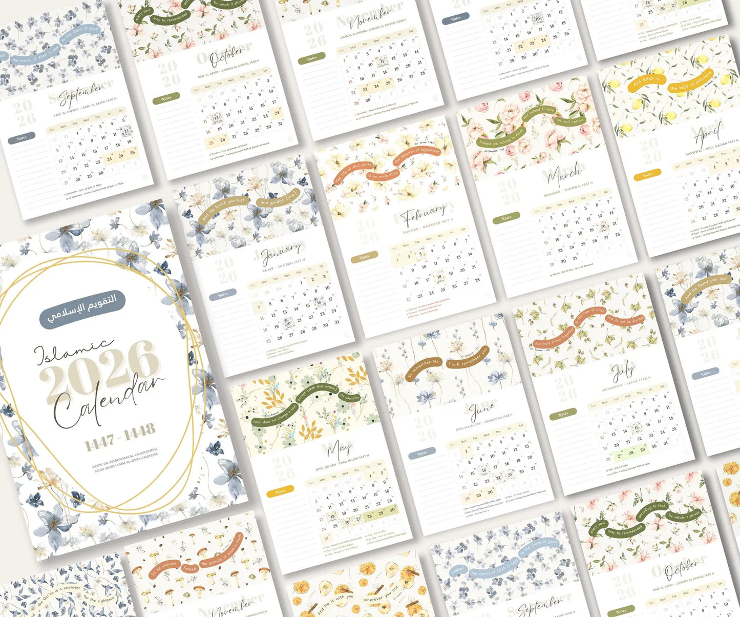 Aesthetic Islamic Calendar 2026